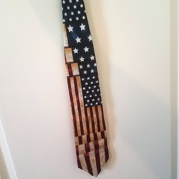 VINTAGE Silk Necktie American Flag Tango by Max Raab - Picture 3 of 7
